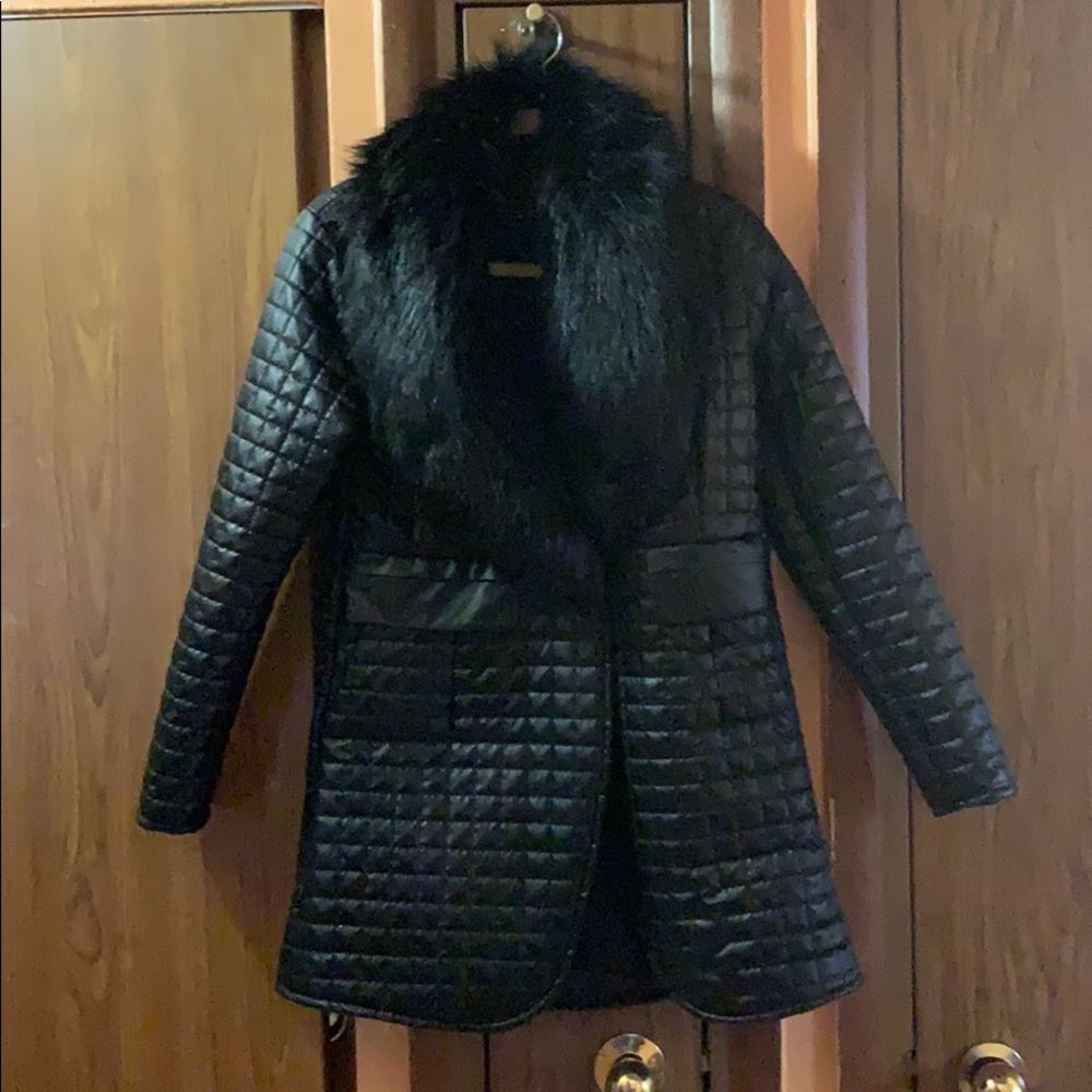 Runs very small- Fall Faux Leather Stylish Coat